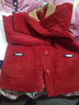 媽媽裝秋冬款新款毛呢子外套洋氣大衣服中老年人女裝套裝50-60歲 紅色+黑色褲子 加絨 XL 建議90-110斤 曬單實(shí)拍圖