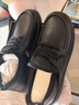 他她（TATA）秋商場(chǎng)同款純色舒適百搭休閑皮鞋男新款OCD10CM5 黑色 39 曬單實(shí)拍圖