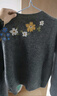 初語(yǔ)花朵繡花設計針織衫開(kāi)衫女2025秋新款保暖低圓領(lǐng)長(cháng)袖毛衣外套 花灰色 L 曬單實(shí)拍圖