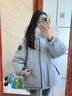 妃莉杋（FeiLiFan）冬季羽絨棉服女2025新款寬松加厚中長(cháng)款棉襖工裝毛領(lǐng)派克服外套女 淺藍色 M 曬單實(shí)拍圖