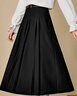 茵曼復古高腰百褶半身裙2025冬女裝新款松弛感傘型裙子 黑色 L 曬單實(shí)拍圖