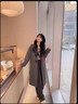 皮爾卡丹（pierre cardin）灰色山羊絨牛角扣大衣女2025新款秋冬中長(cháng)款小個(gè)子毛呢外套 灰色 【夾棉】 加厚 L 【130-150斤】 曬單實(shí)拍圖