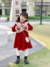 G.duck小黃鴨童裝拜年服女童連衣裙秋冬季兒童加絨裙子中式唐裝公主裙女 紅色 140 建議130-140cm9-10歲cm 曬單實(shí)拍圖