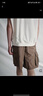 UR夏季新款男裝復古休閑百搭撞色貼袋格紋短褲UML650043 深紅棕格子 34 曬單實(shí)拍圖