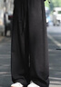 MAYBEYOND日系棉麻褲子男士秋冬季寬松大碼直筒褲休閑闊腿長(cháng)褲M(mǎn)X14黑色3XL 曬單實(shí)拍圖