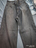 森馬（Semir）森柔|牛仔褲女冬搖粒絨直筒褲高腰2025酷颯風(fēng)拖地褲109725124006 曬單實(shí)拍圖