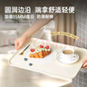 特美居（temeiju）長(cháng)方形托盤(pán)水果盤(pán)子茶盤(pán)果盤(pán)蛋糕收納盤(pán)配菜餐盤(pán)加厚特大號米白色 曬單實(shí)拍圖
