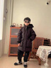 G.duck兒童羽絨服男童冬裝2025新款寶寶棉襖衣服男孩中長(cháng)款冬季加厚外套 黑色 90 cm(建議身高85左右) 曬單實(shí)拍圖