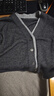 牧什山羊絨開(kāi)衫女V領(lǐng)羊絨外套女新款假兩件拼色針織外搭女毛衣CD2165R 格雷灰+灰色 均碼 曬單實(shí)拍圖