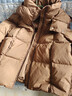 鴨鴨秋冬新品短款羽絨服女加厚連帽面包服寬松保暖韓版泡芙小個(gè)子外套 咖色 M （建議110-140斤） 曬單實(shí)拍圖