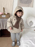 班喜迪兒童棉服冬裝2025新款女童加絨夾棉外套男童加厚棉衣寶寶棉襖冬季 綠色 90 cm 曬單實(shí)拍圖