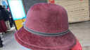 比肆羊中老年人帽子女秋冬季女士毛呢盆帽加厚中年媽媽漁夫帽奶奶帽 圓頂-紅色 均碼55-58cm防風(fēng)繩 曬單實(shí)拍圖