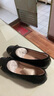 路施南真皮工作鞋女中跟2025春秋新款蝴蝶結單鞋女通勤鞋方頭粗跟小皮鞋 黑色560-236Q(3cm) 38 曬單實(shí)拍圖