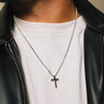 彩萊婭鈦鋼十字架項鏈男士吊墜個(gè)性潮人毛衣掛件韓版學(xué)生不掉色衣服配飾 鈦鋼十字架項鏈側身鏈 曬單實(shí)拍圖