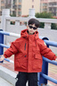 迪士尼兒童冬季90白鴨絨羽絨服短款加厚沖鋒衣中大童抗寒潮男童女童外套 磚紅色 130 cm 曬單實(shí)拍圖