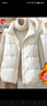 皮爾卡丹羽絨棉馬甲女秋冬2025新款寬松顯瘦輕薄羽絨棉外穿坎肩短款馬夾 米白色 XL 110斤-125斤 曬單實(shí)拍圖