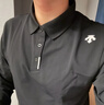 迪桑特（DESCENTE）高端商務(wù)時(shí)尚吸濕速干親膚保暖Logo寬松長(cháng)袖Polo衫男女同款 黑色 110 曬單實(shí)拍圖