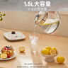 九陽(yáng)（Joyoung）養生壺迷你玻璃花茶壺煮茶器 12大功能11檔溫度 0膠水恒溫電熱燒水壺1.5L 1506BQ 曬單實(shí)拍圖