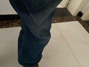 每時(shí)女裝復古直筒牛仔褲女加絨加厚新款寬松顯瘦闊腿褲子女8009藍3XL 曬單實(shí)拍圖