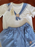 拉比童裝兒童短裙2025春夏季女童休閑百搭裙子 中藍 100 曬單實(shí)拍圖