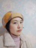 恒源祥兔毛貝雷帽子女秋冬新款羊毛呢南瓜帽英倫復古大頭圍顯臉小畫(huà)家帽 紅藍色 曬單實(shí)拍圖