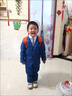 葉余兒童西裝套裝三件套加絨加厚小男孩西服2025春秋款小花童禮服 藍色常規（外套馬甲褲子） 90  建議20-26斤 曬單實(shí)拍圖