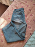 加絨加厚牛仔褲女秋冬小個(gè)子八分高腰寬松顯高垂感九分直筒闊腿褲 復古藍【加絨加厚-八分褲】 S  建議（85-95斤） 曬單實(shí)拍圖