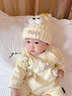 米囹嬰兒帽子秋冬季保暖加厚針織套頭帽男女寶寶出游防風(fēng)小月齡毛線(xiàn)帽 【奶白色】帽圍42-45cm/參考年齡3-12個(gè)月 曬單實(shí)拍圖