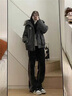 妙奕嘉棉服女士派克服2025新款冬季外套棉衣學(xué)生棉襖短款襖子小個(gè)子洋氣 美式灰色毛領(lǐng)連帽派克棉服 均碼 【建議130斤內】 曬單實(shí)拍圖