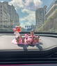 LZJV汽車(chē)太陽(yáng)能搖頭擺件HelloKitty卡通女車(chē)載高檔中控臺車(chē)內裝飾用品 粉月亮KT+KT粉墊+KT粉車(chē)+彩氣球 曬單實(shí)拍圖