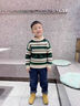 中大童毛衣男童冬季加厚針織衫男孩條紋2025冬裝新款不起球保暖衣 綠色 160 曬單實(shí)拍圖