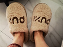 樸西棉拖鞋女士居家秋冬季室內保暖防滑毛絨情侶厚底棉拖 卡其 38-39 曬單實(shí)拍圖