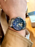 歐利時(shí)（OLEVS）瑞士認證品牌手表男士全自動(dòng)機械鏤空陀飛輪星辰大海男士手表禮物 銀藍鋼帶/精美禮盒/定制刻字 曬單實(shí)拍圖