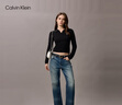 Calvin KleinJeans25秋季新款女士?jì)?yōu)雅通勤V領(lǐng)ck修身短款POLO領(lǐng)打底衫針織衫 曬單實(shí)拍圖