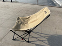 野徒者戶(hù)外折疊椅露營(yíng)椅子躺椅便攜折疊月亮椅小凳子折疊凳釣魚(yú)凳 細沙黃+腿托【三檔調節】 可躺/睡覺(jué) 曬單實(shí)拍圖