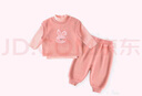 嘟嘟家寶寶套裝春秋女童打底衫嬰兒奧粒絨馬甲三件套秋季男童褲子秋裝潮 粉色 100 cm 曬單實(shí)拍圖