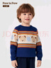 PawinPaw卡通小熊童裝25年秋冬新款男寶撞色圓領(lǐng)毛衣寬松 Navy藏青色/59 120 曬單實(shí)拍圖