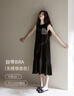 悅內帶胸墊睡裙女睡衣夏季純棉無(wú)袖背心夏款長(cháng)款連衣裙薄款時(shí)尚高級感 B23142墨黑色【帶胸墊】 M (160) 【體重90-110斤】 曬單實(shí)拍圖