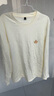 名創(chuàng  )優(yōu)品（MINISO）純棉男款長(cháng)袖秋季寬松透氣圓領(lǐng)情侶款重磅內搭打底t恤 淺米 L 曬單實(shí)拍圖