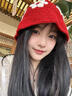 邦帛世毛線(xiàn)帽子冬季保暖針織鏤空漁夫帽女可愛(ài)新年甜美花朵帽水桶帽子 花朵毛線(xiàn)針織帽【酒紅色】 均碼【55-58cm】 曬單實(shí)拍圖