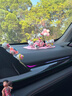 LZJV汽車(chē)太陽(yáng)能搖頭擺件HelloKitty卡通女車(chē)載高檔中控臺車(chē)內裝飾用品 粉月亮KT+KT粉墊+KT粉車(chē)+彩氣球 曬單實(shí)拍圖