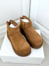 百麗（Belle）復古絨面勃肯鞋女2025冬新商場(chǎng)同款厚底加絨休閑短靴E6F1DDD5預售 棕色-薄絨 38 曬單實(shí)拍圖
