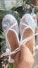 玉極虞老北京布鞋女夏季透氣網(wǎng)紗鏤空復古風(fēng)坡跟內增高繡花鞋漢素單鞋 /莉瑾 坡跟//白色 35 曬單實(shí)拍圖