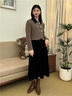 X.C.N 祥春鳥(niǎo)高級感職業(yè)修身西裝套裝裙女秋冬新款設計感氣質(zhì)通勤半身裙 駝色 S 曬單實(shí)拍圖