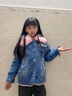 G.duck女童外套秋冬款2025兒童中大童牛仔衣加絨加厚洋氣時(shí)髦冬裝棉衣服 小熊字母牛仔外套【粉色】 150 建議身高140cm左右 曬單實(shí)拍圖