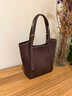 viney牛皮包包女包手提菜籃子包輕奢斜挎單肩生日禮物高級感送女友老婆 曬單實(shí)拍圖