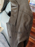太平鳥(niǎo)男裝夾克PU皮夾克翻領(lǐng)休閑外套刺繡茄克 黑棕色第二批  S  曬單實(shí)拍圖