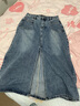 百圖betu女裝夏季新款半身裙高腰百搭環(huán)保水洗牛仔 裙裙子2503T74 牛仔色 L 曬單實(shí)拍圖