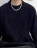 gxgjeans男裝 多色坑條肌理基礎打底圓領(lǐng)毛衣針織衫 25年冬新品 黑色 L (175) 曬單實(shí)拍圖