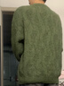棉之雪毛衣冬季男女氛圍感圓領(lǐng)寬松慵懶麻花厚實(shí)復古情侶針織衫外套上衣 仙蹤綠 XL 【170CM-180CM】 曬單實(shí)拍圖